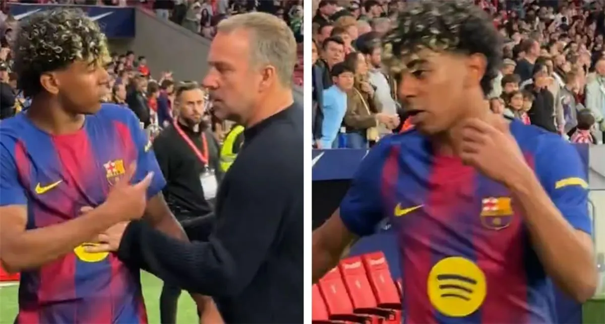 غضب يامال: تفاصيل مشادته مع مدرب برشلونة بعد مباراة أتلتيكو