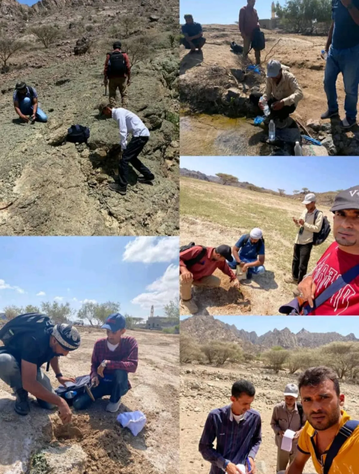 فريق فني يبدأ أعمال استكشاف المعادن في مديرية القبيطة بمحافظة لحج
